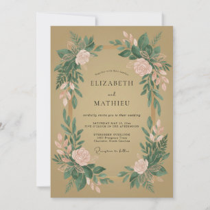 Invitación Boda Botánica de Floración Verde Rubor