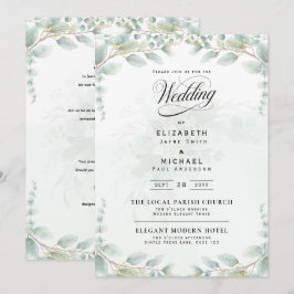 Invitación Boda botánica de hojas de eucalipto Heritage RSVP