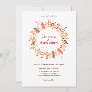 Invitación Boda Botánica de Hongos Musgo Helecho Bosque Salva
