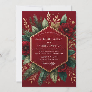 Invitación Boda Botánica de Invierno Borgoña