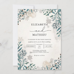 Invitación Boda Botánica de Invierno de Spruce Escarcha