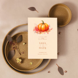 Invitación Boda Botánica De La Calabaza De Otoño Salven La Fe
