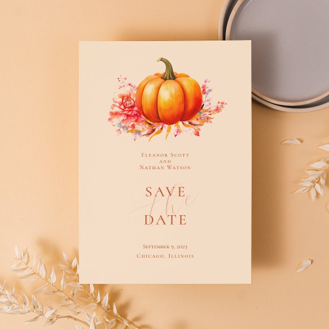 Invitación Boda Botánica De La Calabaza De Otoño Salven La Fe (Subido por el creador)