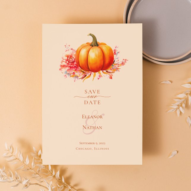 Invitación Boda Botánica De La Calabaza De Otoño Salven La Fe (Subido por el creador)