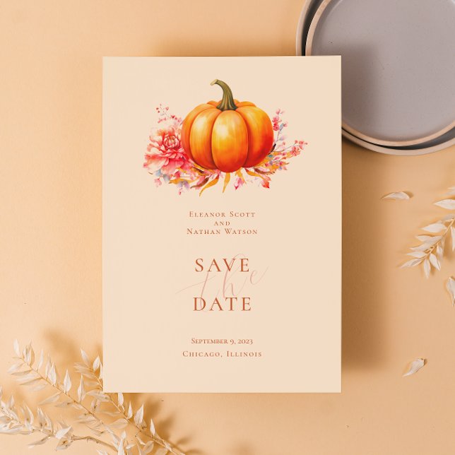 Invitación Boda Botánica De La Calabaza De Otoño Salven La Fe (Subido por el creador)