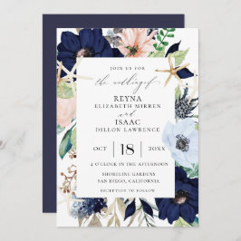 Invitación Boda botánica de la playa