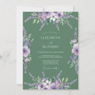 Invitación Boda Botánica de Lavanda Púrpura