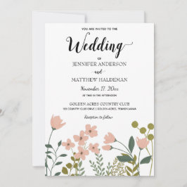 Invitación Boda Botánica de Primavera Rosa Rubor