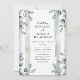 Invitación Boda Botánica de Salvia Eucalipto Heritage