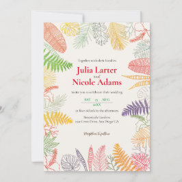 Invitación Boda botánica del bosque salvaje de Hibiscus tropi