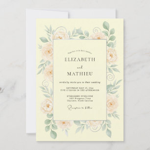 Invitación Boda Botánica Delicada de Melocotón
