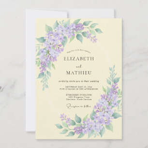 Invitación Boda Botánica Delicada Lila