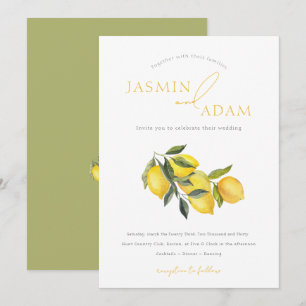 Invitación Boda Botánica Elegante de Limón Italiano