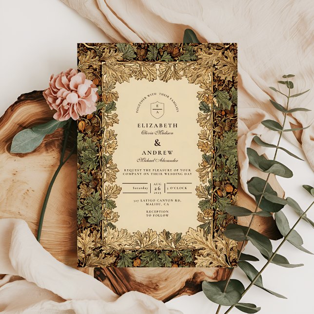 Invitación Boda Botánica Elegante del Bosque (Subido por el creador)
