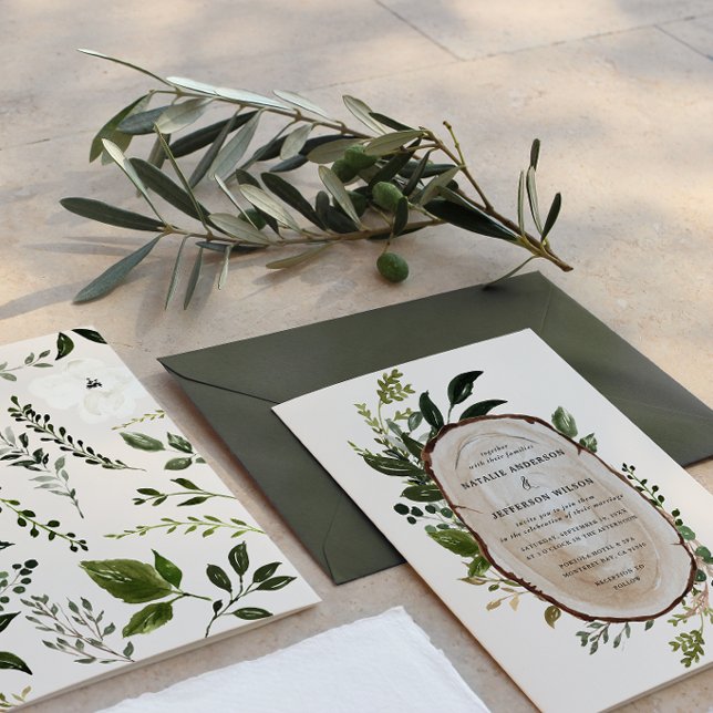 Invitación Boda Botánica Elegante Granja de Follaje Rústico (Subido por el creador)