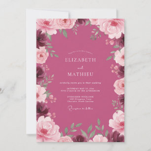 Invitación Boda Botánica Encantada de Ciruela