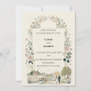 Invitación Boda Botánica Escocesa