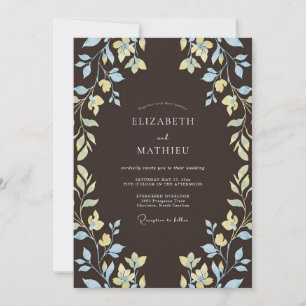 Invitación Boda Botánica Etérea de Café Espresso