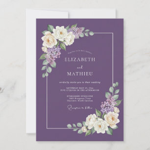 Invitación Boda Botánica Etérea de Ciruela