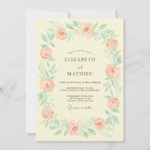 Invitación Boda Botánica Etérea de Melocotón