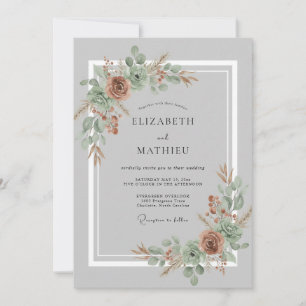 Invitación Boda Botánica Etérea de Terracota