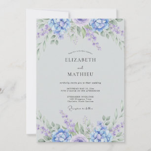 Invitación Boda Botánica Etérea de Vinca menor