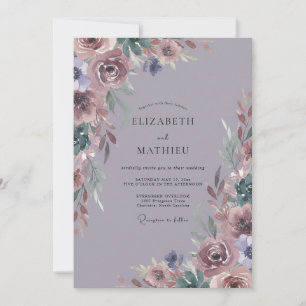 Invitación Boda Botánica Etérea Malva