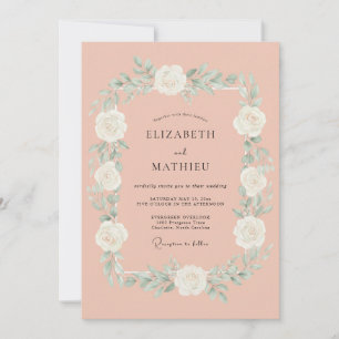 Invitación Boda Botánica Etérea Rosa