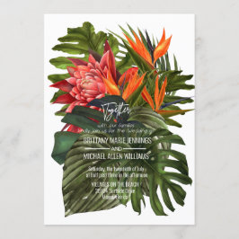 Invitación Boda Botánica Exuberante Brisa Tropical