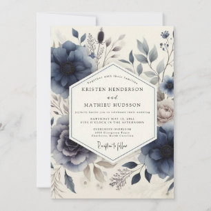 Invitación Boda Botánica Flor de Índigo