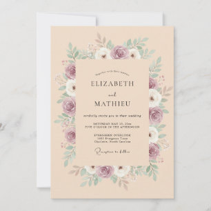 Invitación Boda Botánica Flor de Malva