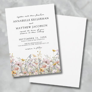 Invitación Boda Botánica Floral Acuarela de Flores Silvestres