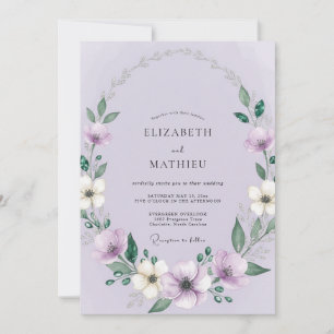 Invitación Boda Botánica Floral de Romance Vinca menor