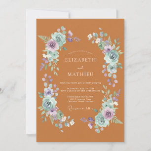Invitación Boda Botánica Floral de Terracota
