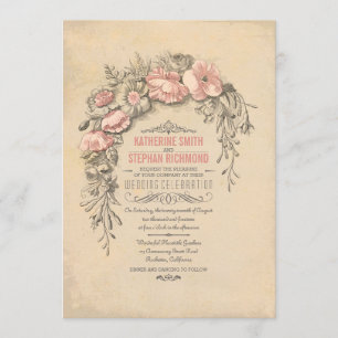 Invitación Boda botánica floral del vintage