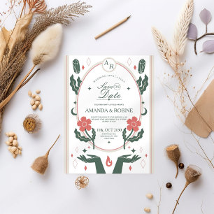 Invitación Boda Botánica Floral Elegante