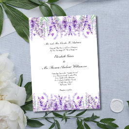 Invitación Boda Botánica Floral Lavanda Elegante