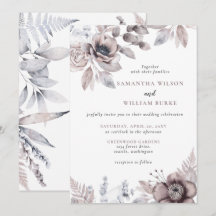 Boda Botánica Floral Mauve Acuarela Rústica