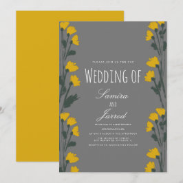 Invitación Boda Botánica Floral Silvestre Dibujada a Mano Ama