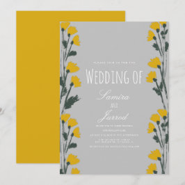 Invitación Boda Botánica Floral Silvestre Dibujada a Mano Ama