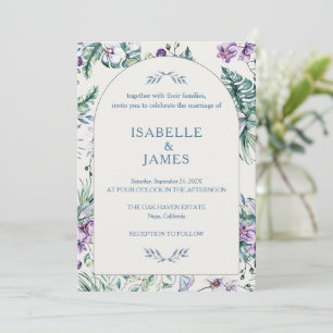 Invitación Boda Botánica Floral Tropical Personalizada
