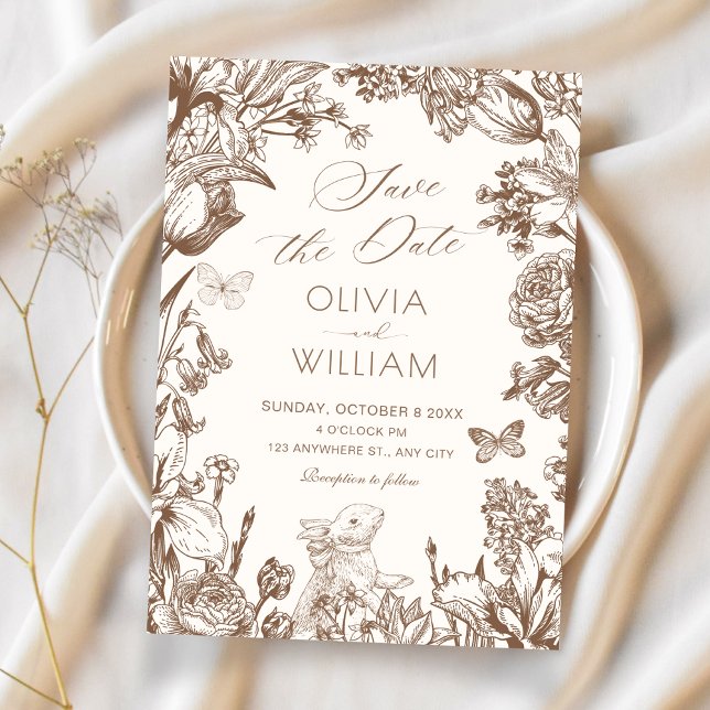 Invitación Boda botánica floral vintage (Subido por el creador)