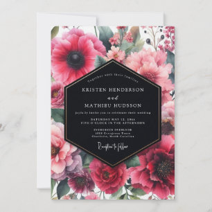 Invitación Boda botánica fucsia de Moody