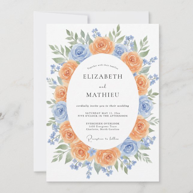 Invitación Boda Botánica Gloriosa de Albaricoque (Anverso)