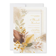 Boda Botánica Hoja de Siena de Fruta Dorada