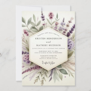 Invitación Boda Botánica Lavanda Brumosa