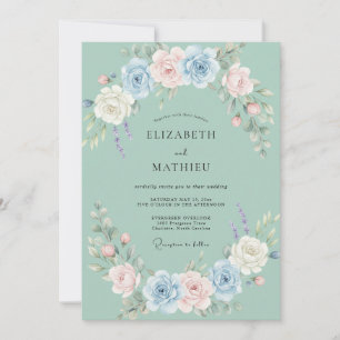 Invitación Boda Botánica Ligera de Espuma de Mar