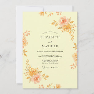 Invitación Boda Botánica Luminosa de Albaricoque