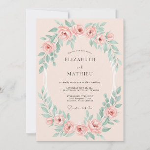 Invitación Boda Botánica Luminosa de Melocotón