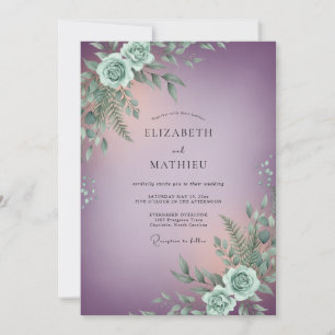 Invitación Boda Botánica Luminosa Malva